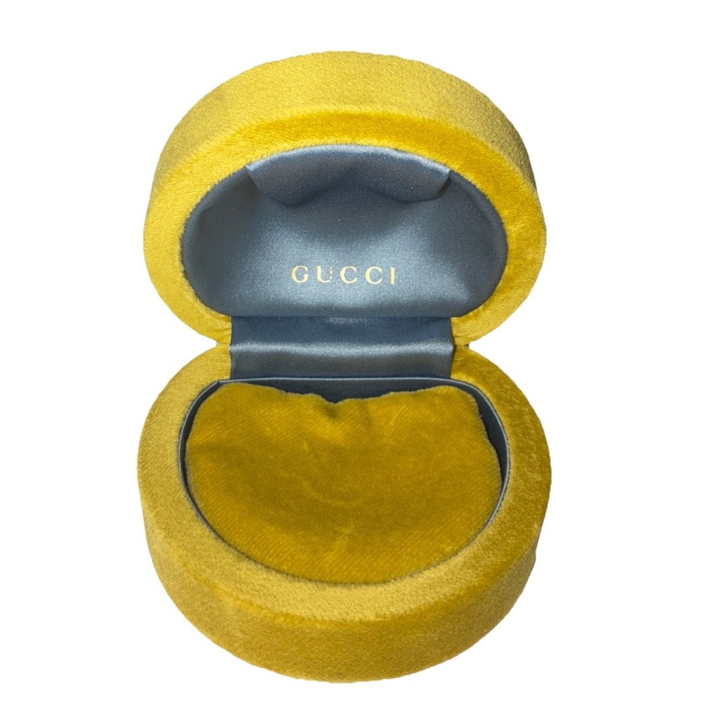 Gucci Jewelry Box Chartreuse Yellow Velvet Small Gift Box Ring 3.5x3" NEW
